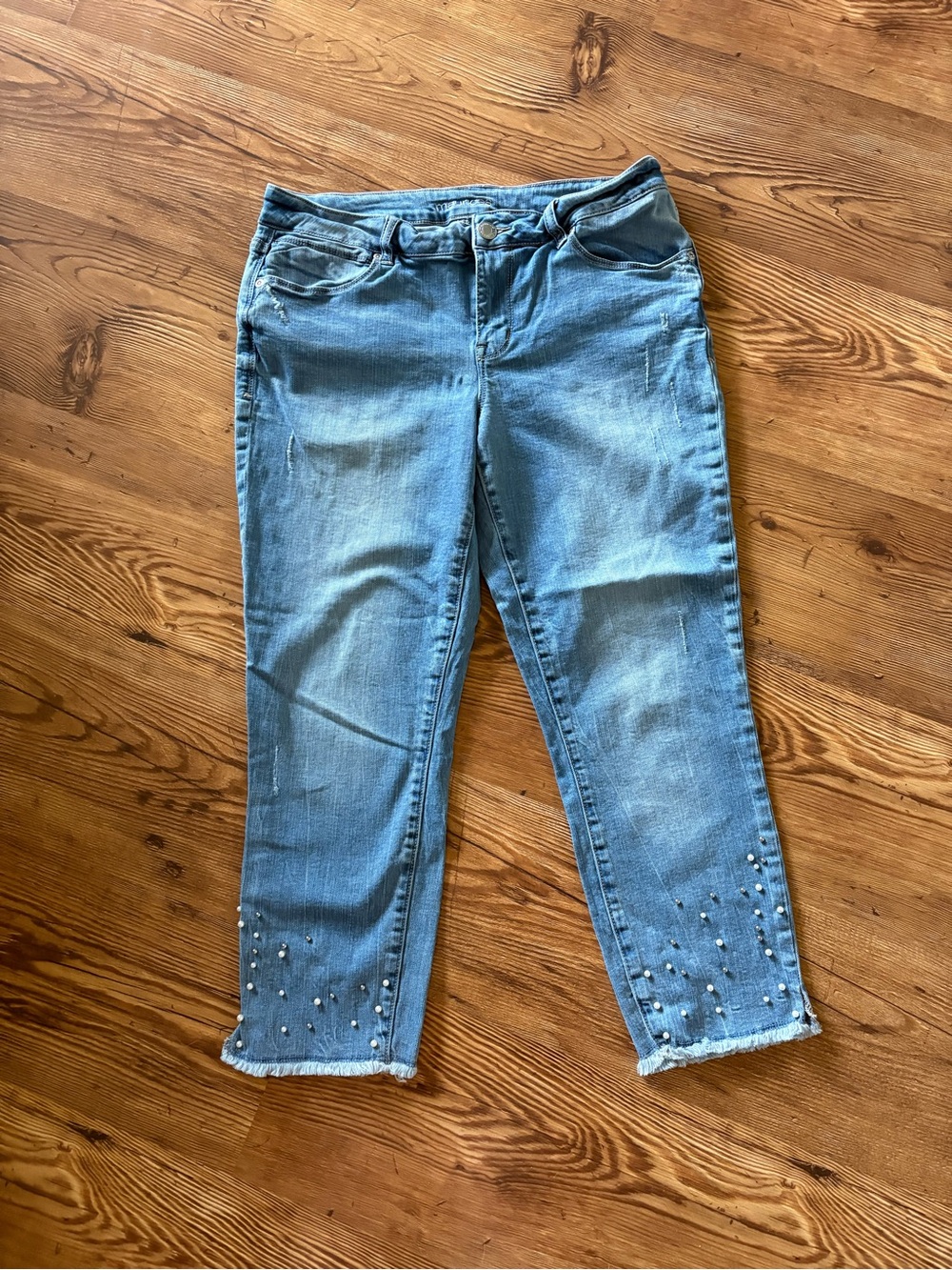 Maurices denim flex pearl hem crop jean pants women’s 11/12